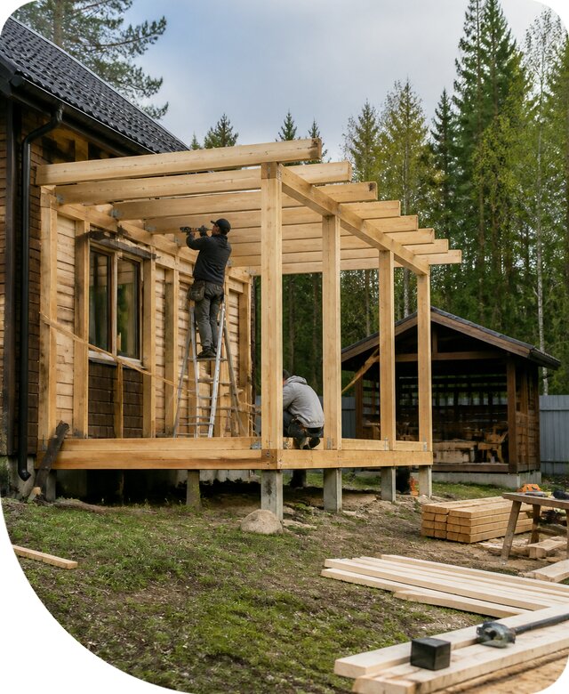 Строительство пристроек и построек на участке в Острогожске